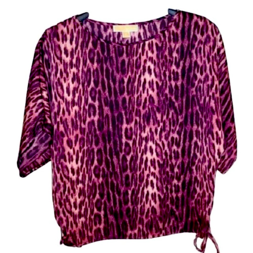EUC Michael Kors Purple Cheetah Print Top